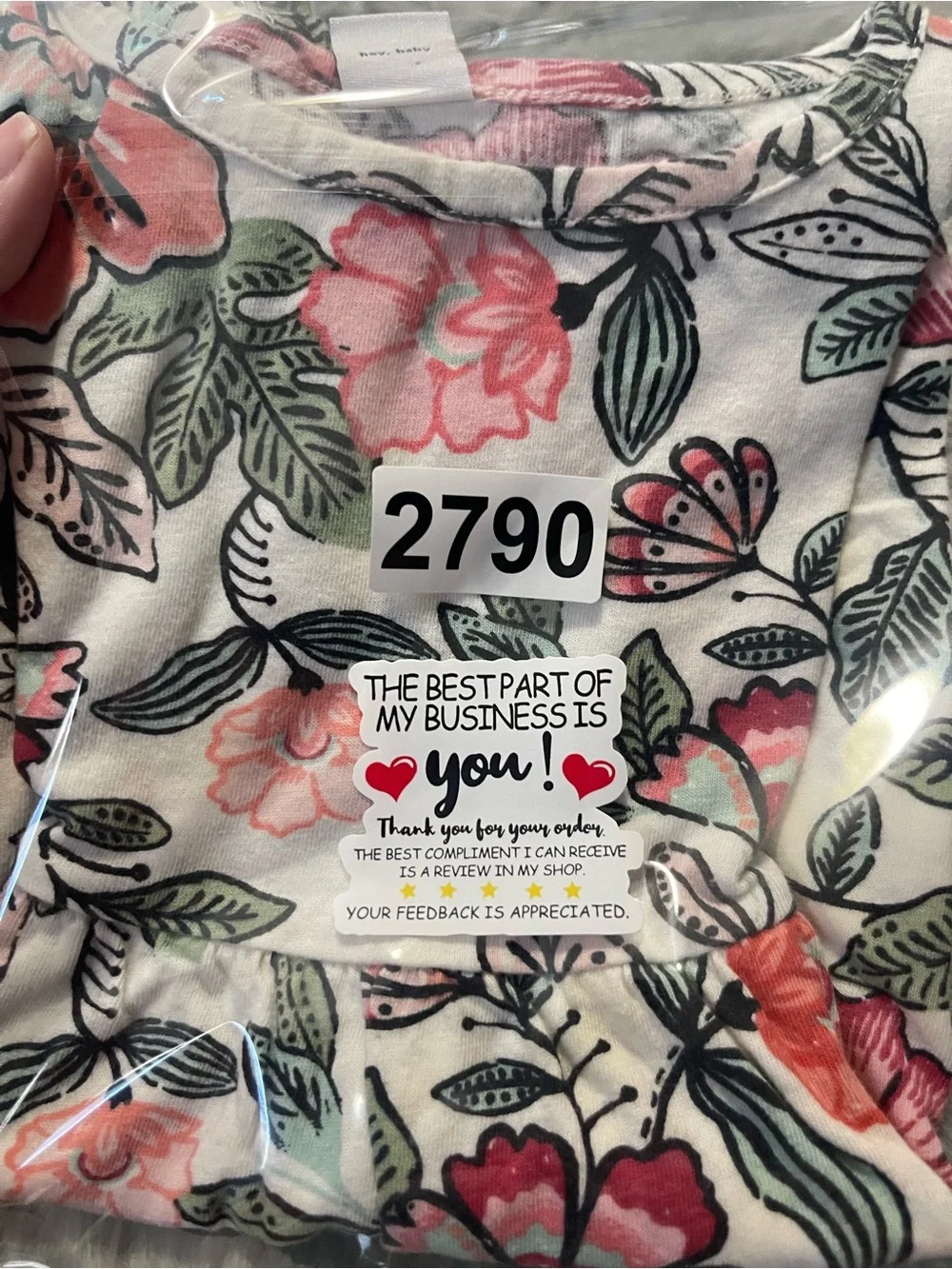 Cute baby girl dress 18 months old navy floral print #2790
